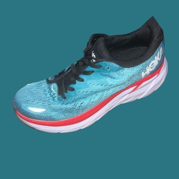 NWOB Men’s Hoka One One Clifton 8 Real Teal/Aquarelle  Running Shoes Sneakers 8. - Picture 6 of 9